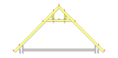 Ausbaufhige Binder auf Pfetten und Betondecke