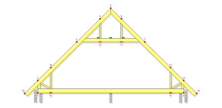 Ausbaufähige Binder mit Holzdrempel und Deckenbalken