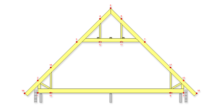 Ausbaufhige Binder mit Holzdrempel und Deckenbalken